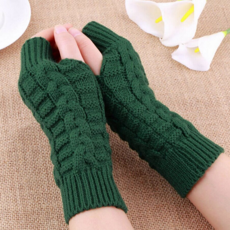 Fingerless Glove Knit - Luvas sem dedos de inverno para