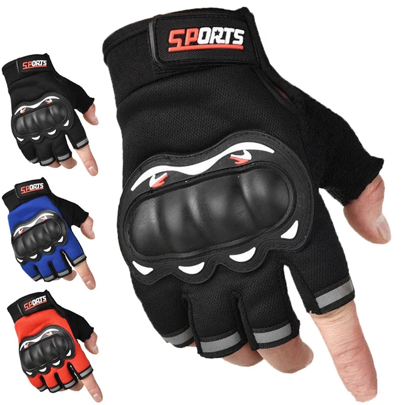 Motorcycle Glove Knuckle - Luvas de motocicleta masculinas, dedos inteiros/meio,