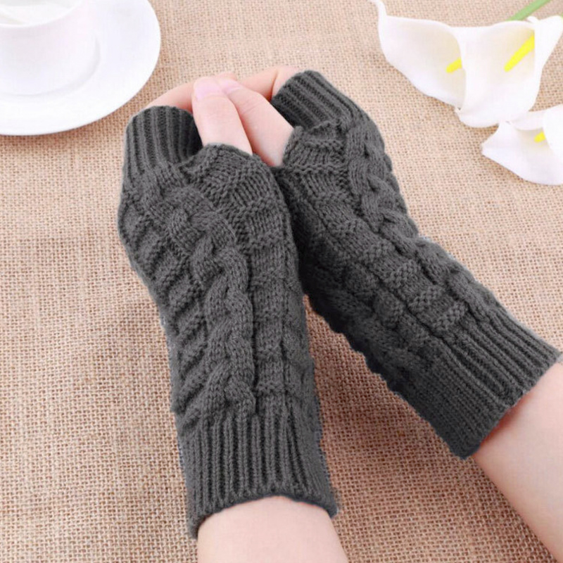 Luvas sem dedos de inverno par - Fingerless Glove Knit avaliação e preço