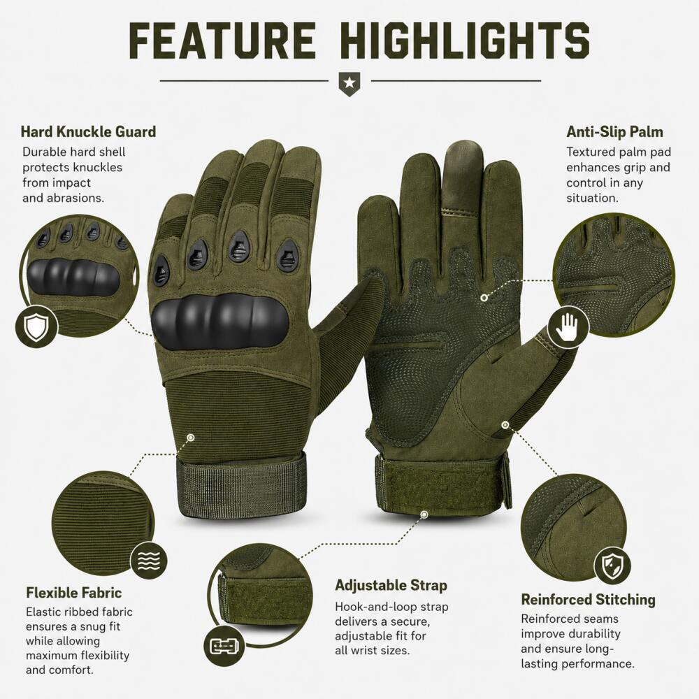Luvas Táticas de Dedo Inteiro  - Motorcycle Glove Knuckle avaliação e preço